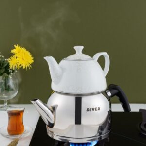 کتری قوری دسته مشکی برند ریور کد3889