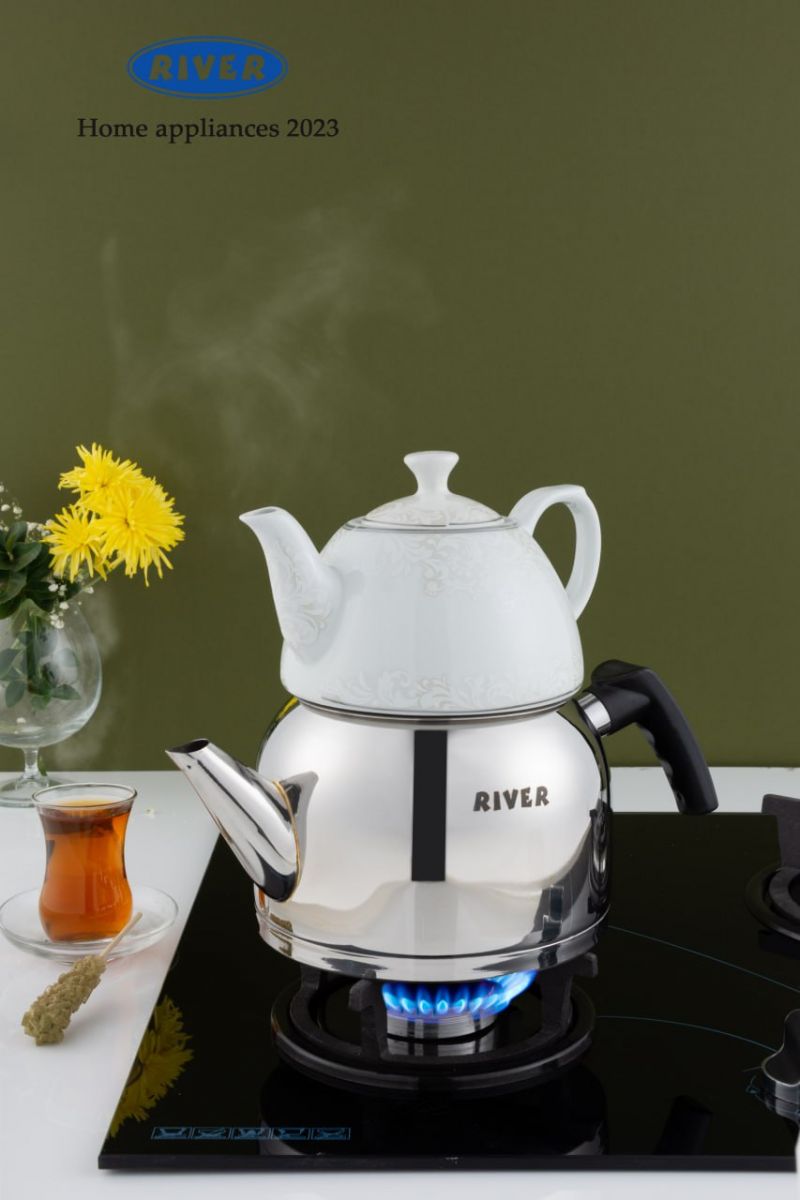 river02 کتری قوری دسته مشکی برند ریور کد3889