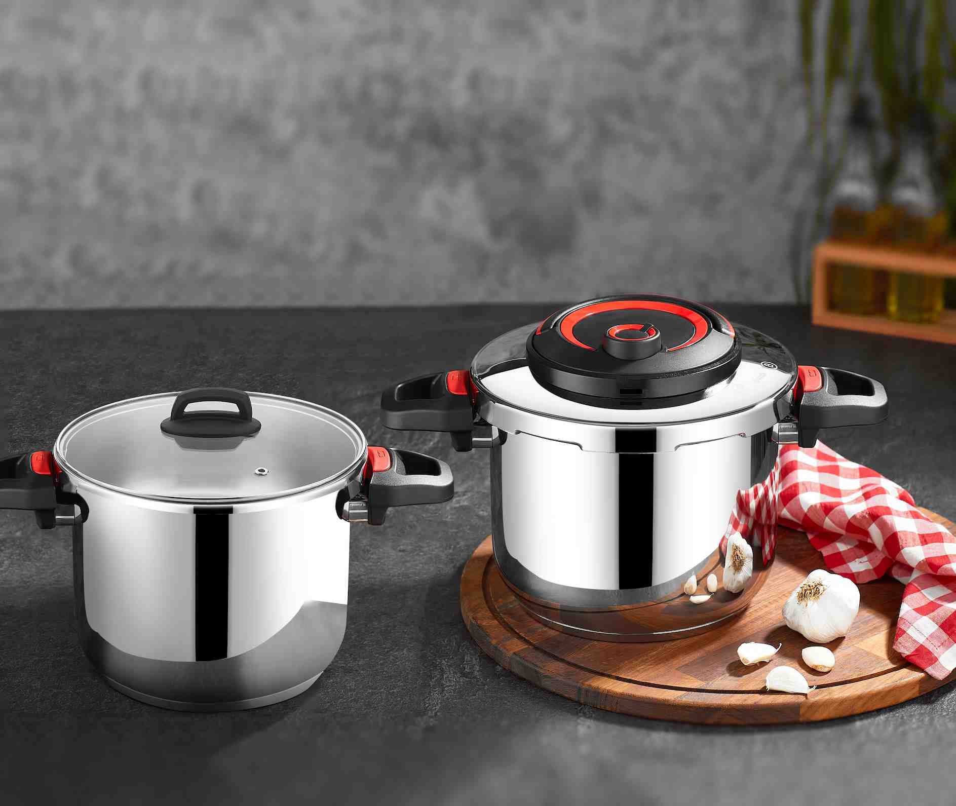 rivercook زودپز ۲قلو قرمز/مشکی ریور کد3840