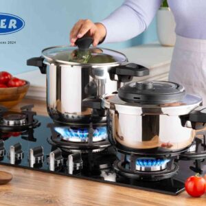 زودپز ۲قلو طوسی/مشکی ریور کد3844