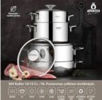 سرویس قابلمه استیل 8پارچه آمبوس ترکیه کد0700