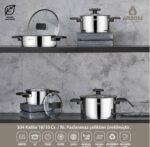 سرویس قابلمه استیل 8 پارچه برند آمبوس ترکیه کد 8613